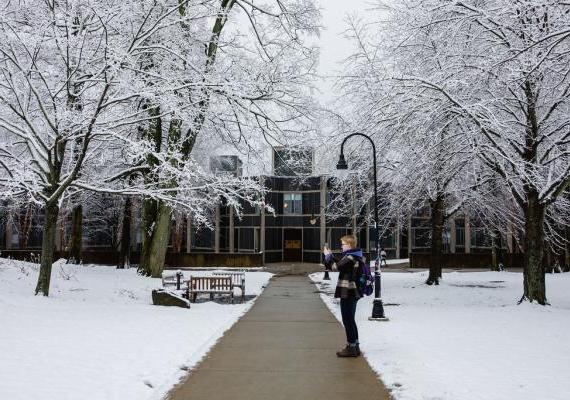 Campus in the snow